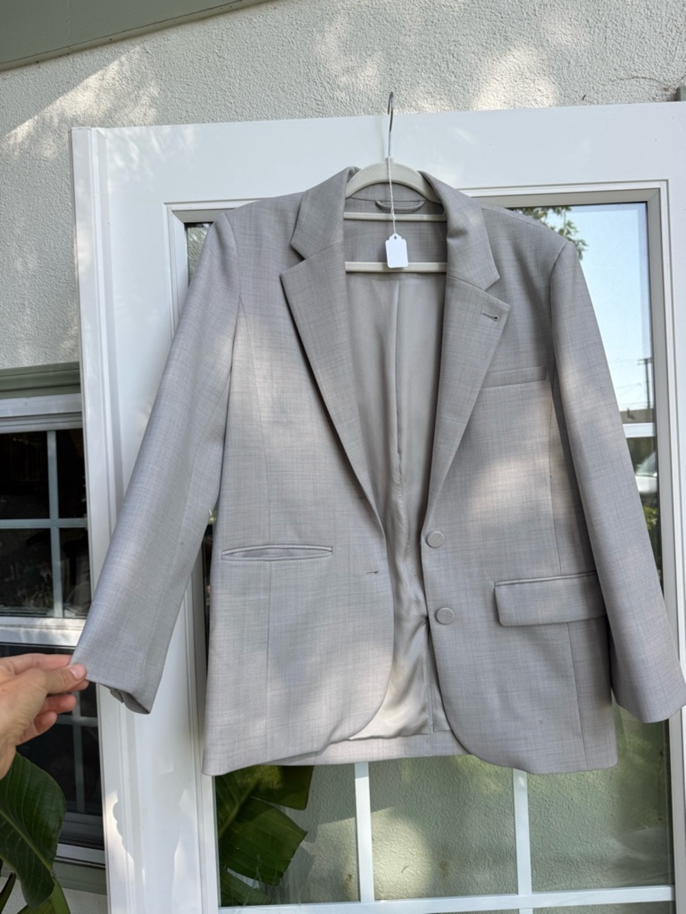 Light Gray Men's Two-Button Suit Blazer